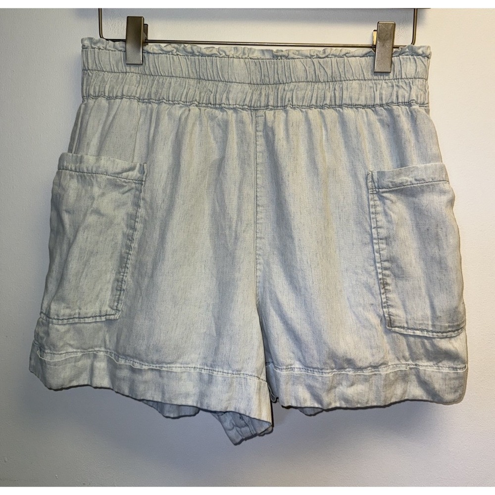 Show Me Your Mumu Disilvio Shorts Blue Chambray Tencel Blend Small Lined